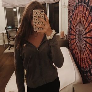 ✯🐘love pink sequined zip up hoodie🐘 ✯